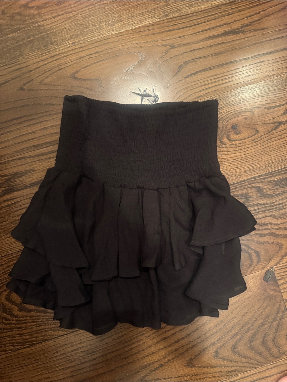 SHEIN Black Tiered Ruffle Mini Skirt